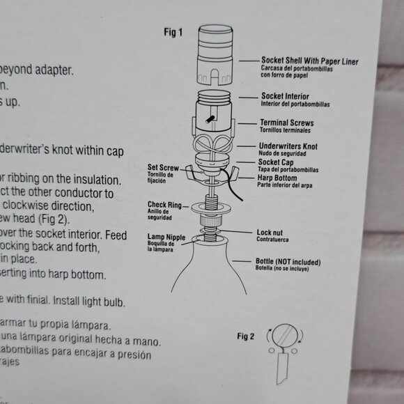Bottle Lamp Kit For Light Bulbs, Turn A Vase Or Bottle Into A Lamp - Picture 3 of 5